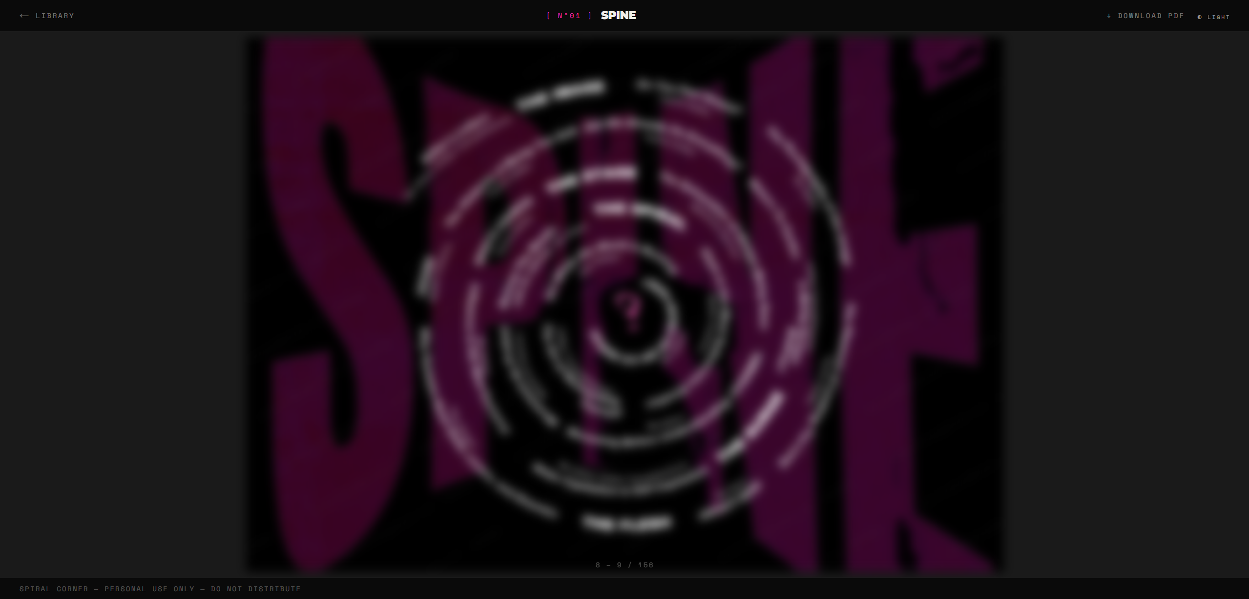 The reader: a real two-page flipbook, no browser PDF chrome